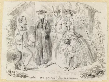 François-Charles Pinot dessin Visite aux pauvres de la commune 1852-1874 1957.131.60 Photo RMN-Grand Palais (Mucem)