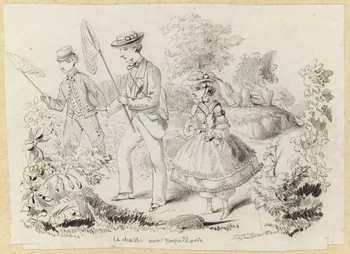 François-Charles Pinot dessin La chasse aux papillons 1847-1874 1957.131.61 Photo RMN-Grand Palais (Mucem)