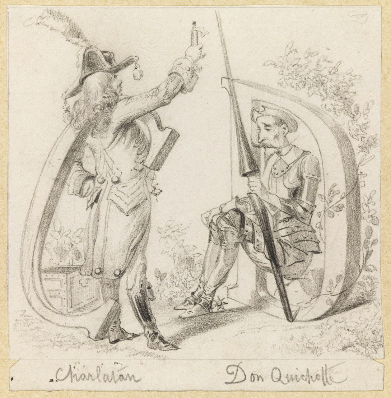 François-Charles Pinot alphabet Charlatan  Don Quichotte 1847-1874 1957.131.66 Photo RMN-Grand Palais (Mucem)/ Franck Raux