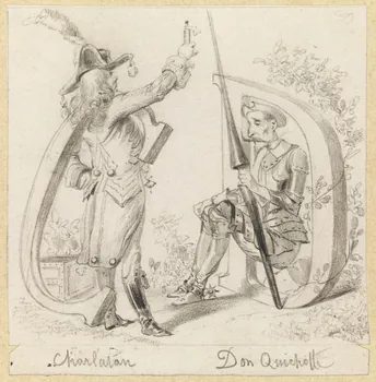 François-Charles Pinot alphabet Charlatan  Don Quichotte 1847-1874 1957.131.66 Photo RMN-Grand Palais (Mucem)/ Franck Raux