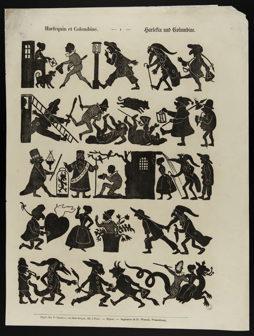 jeu, ombre chinoise Harlequin et Colombine. 1953.86.4317 Photo