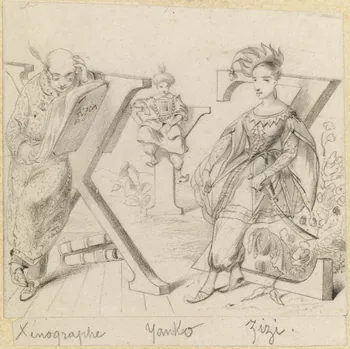 François-Charles Pinot partie d'un ensemble de dessins Alphabet comique (Xénographe, Yanko, Zizi) 1847-1874 1957.131.71  Photo RMN-Grand Palais (Mucem)