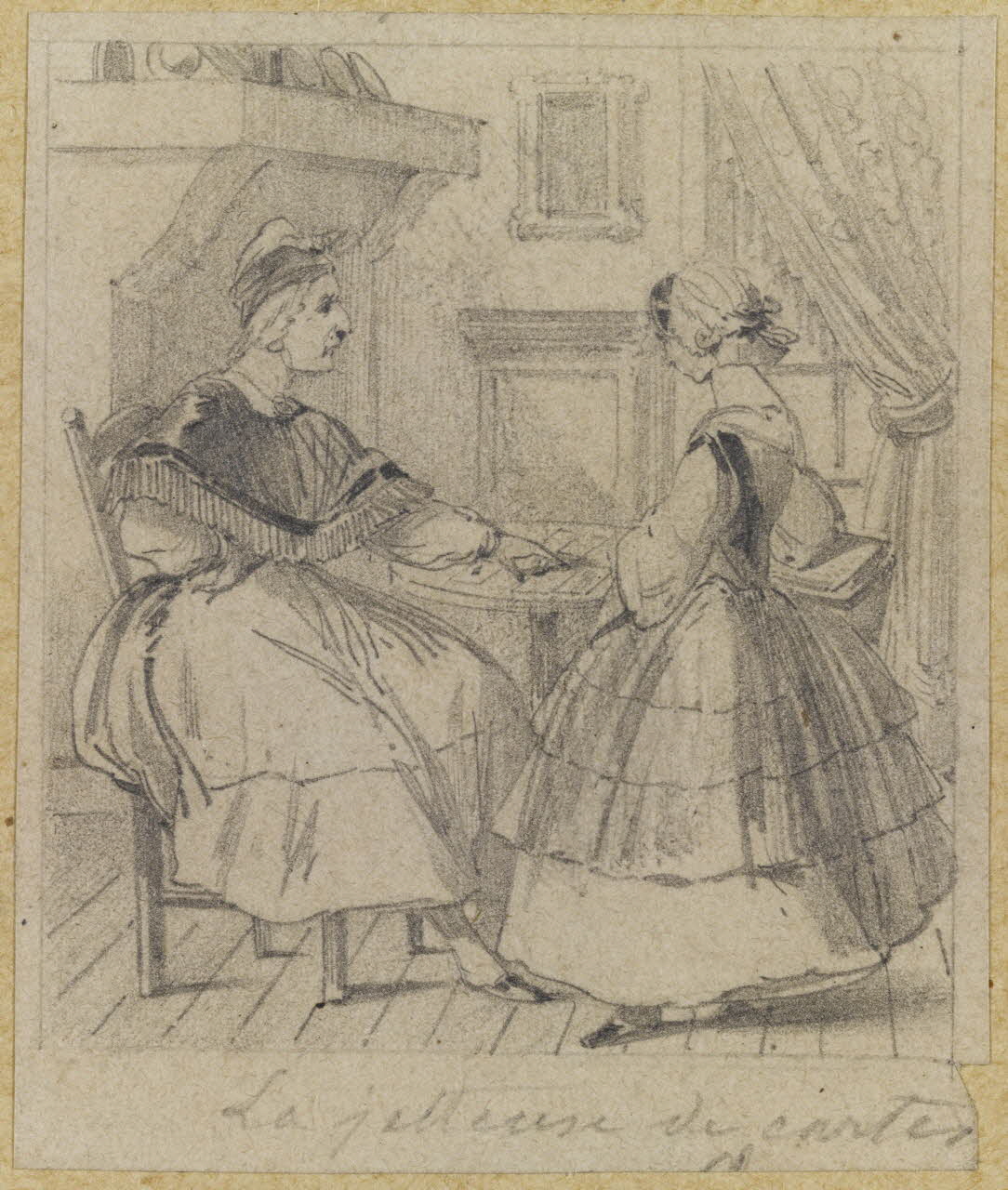 François-Charles Pinot dessin La jetteuse de cartes 1847-1874 1957.131.76 Photo RMN-Grand Palais (Mucem)