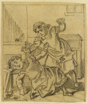 François-Charles Pinot dessin Deux fillettes se battant 1847-1874 1957.131.81  Photo RMN-Grand Palais (Mucem)