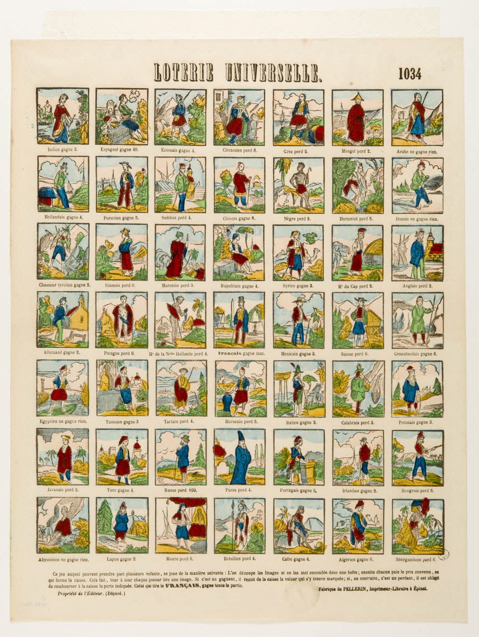 estampe LOTERIE UNIVERSELLE. 1953.86.4361 Photo