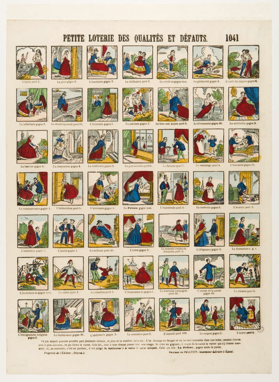 estampe PETITE LOTERIE DES QUALITES ET DEFAUTS. 1953.86.4362 Photo
