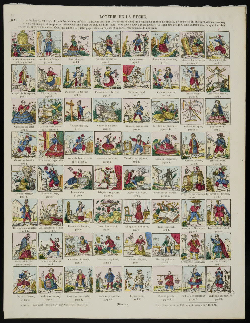 estampe LOTERIE DE LA RUCHE. 1953.86.4369 Photo