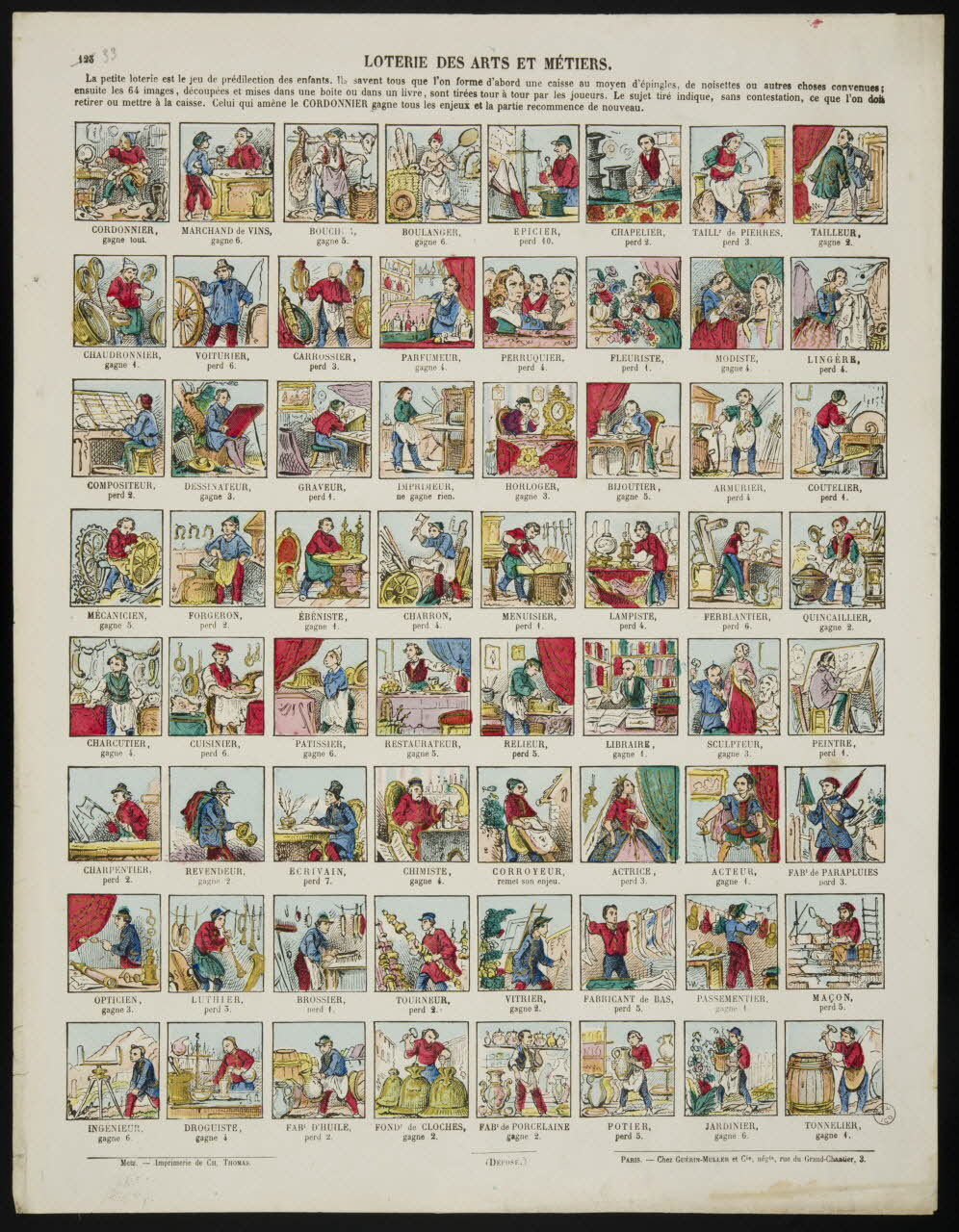 estampe LOTERIE DES ARTS ET METIERS. 1953.86.4370 Photo