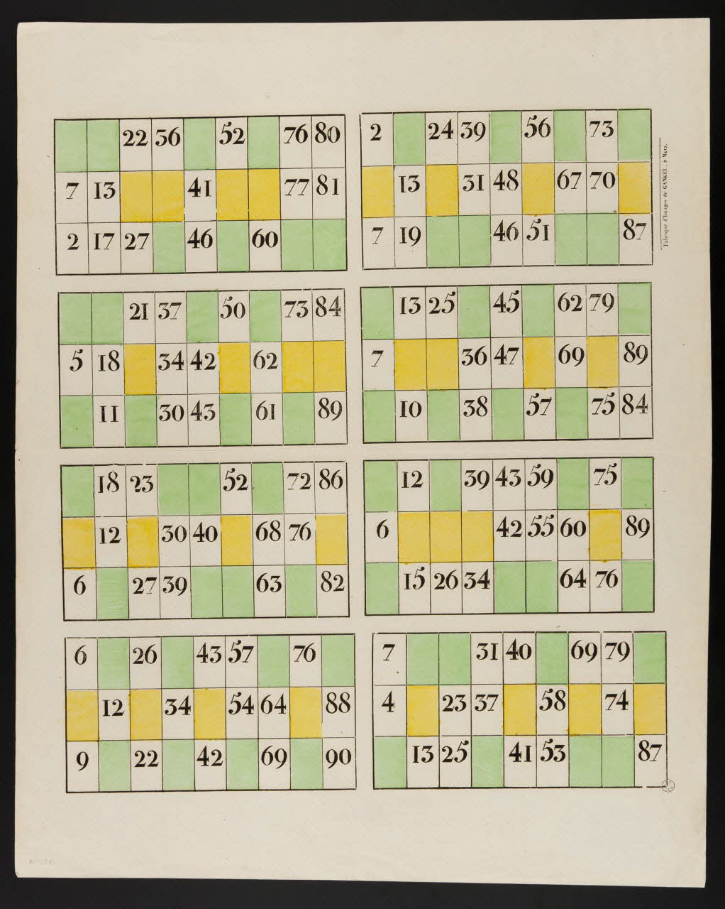 Charles Nicolas Gangel estampe LOTO. Metz 1852-1858 1953.86.4381 Photo