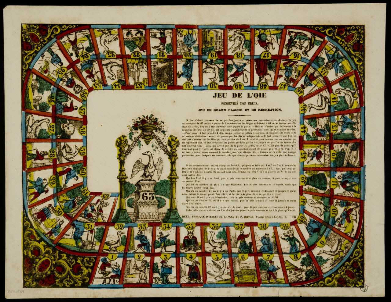 estampe JEU DE L'OIE  RENOUVELE DES GRECS 1953.86.4392 Photo