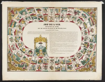 Dembour et Gangel estampe JEU DE L'OIE  RENOUVELE DES GRECS  JEU DE GRAND PLAISIR ET DE RECREATION. Metz 1840-1852 1953.86.4394 Photo