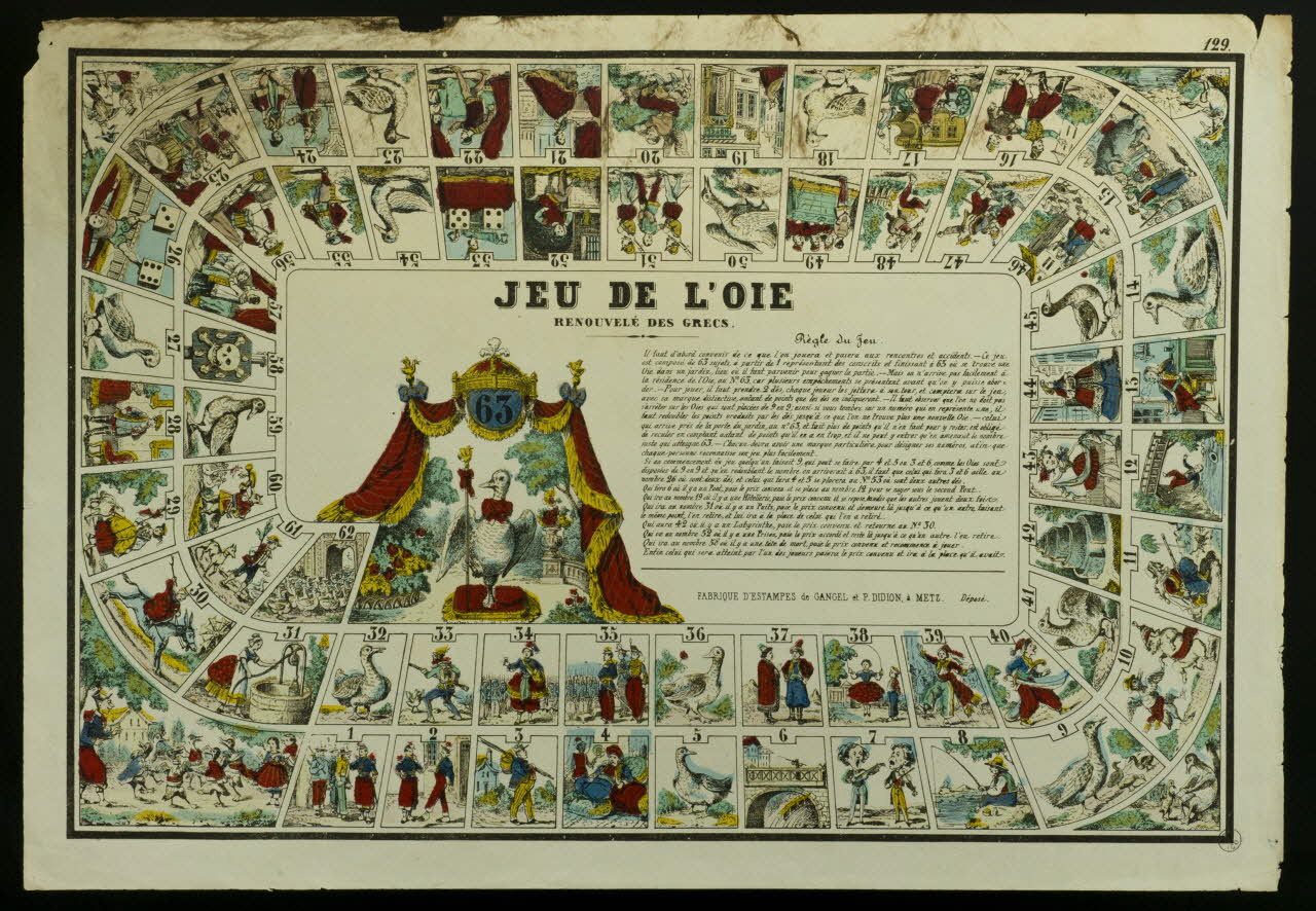 Gangel et Didion estampe JEU DE L'OIE Metz 1858-1868 1953.86.4396 Photo