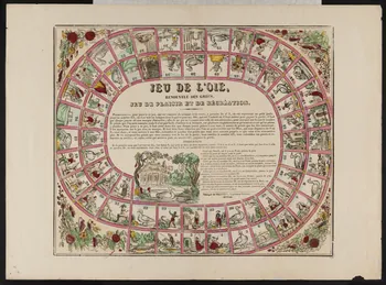 estampe JEU DE L'OIE,  RENOUVELE DES GRECS,  JEU DE PLAISIR ET DE RECREATION. 1953.86.4399 Photo