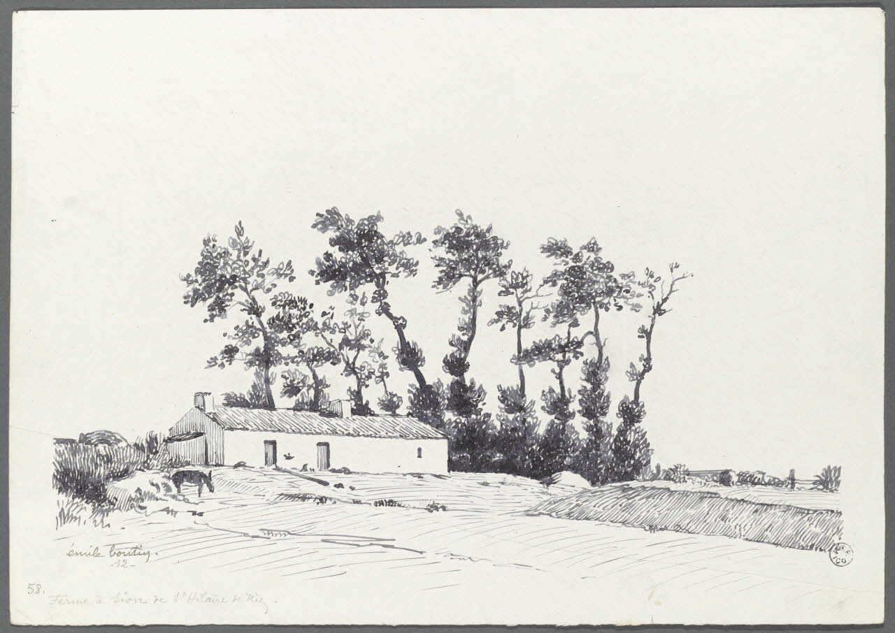 Emile Boutin dessin Ferme à Sion de St Hilaire de Riez. 1912 1942.2.31 Photo RMN-Grand Palais (Mucem)/ Franck Raux