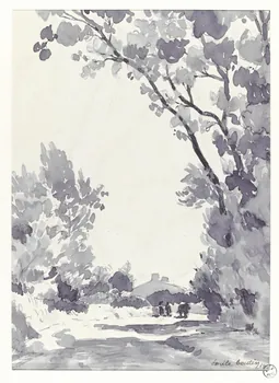 Emile Boutin dessin Sion de St-Hilaire-de-Riez, chemin de la Baleine. Riez 85 1912 1942.2.34 Photo RMN-Grand Palais (Mucem)/ Franck Raux
