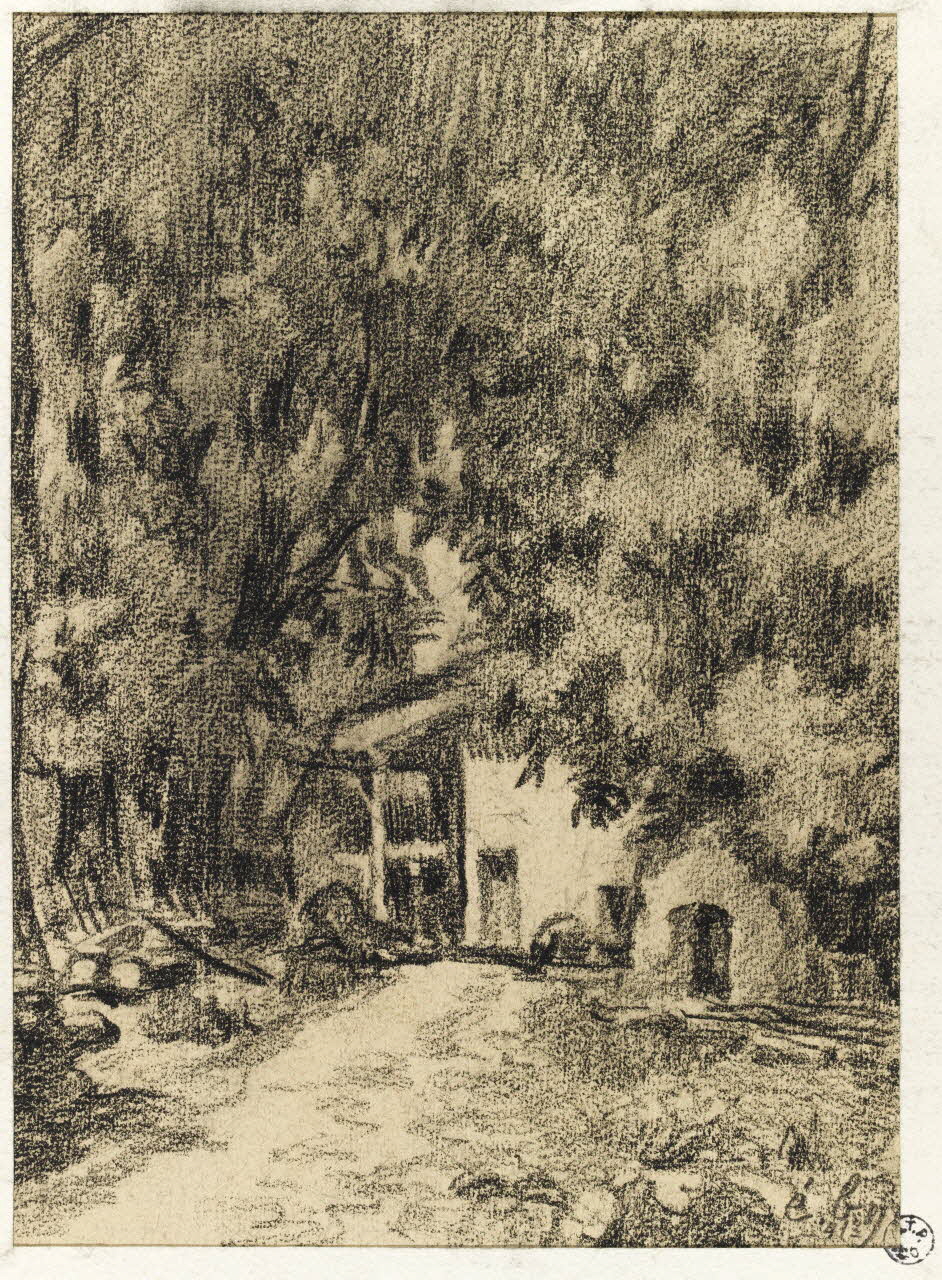Emile Boutin dessin Cour de la ferme de Pâty-Fontenay. Fontenay-le-Comte 1941 1942.2.67 Photo RMN-Grand Palais (Mucem)/ Franck Raux
