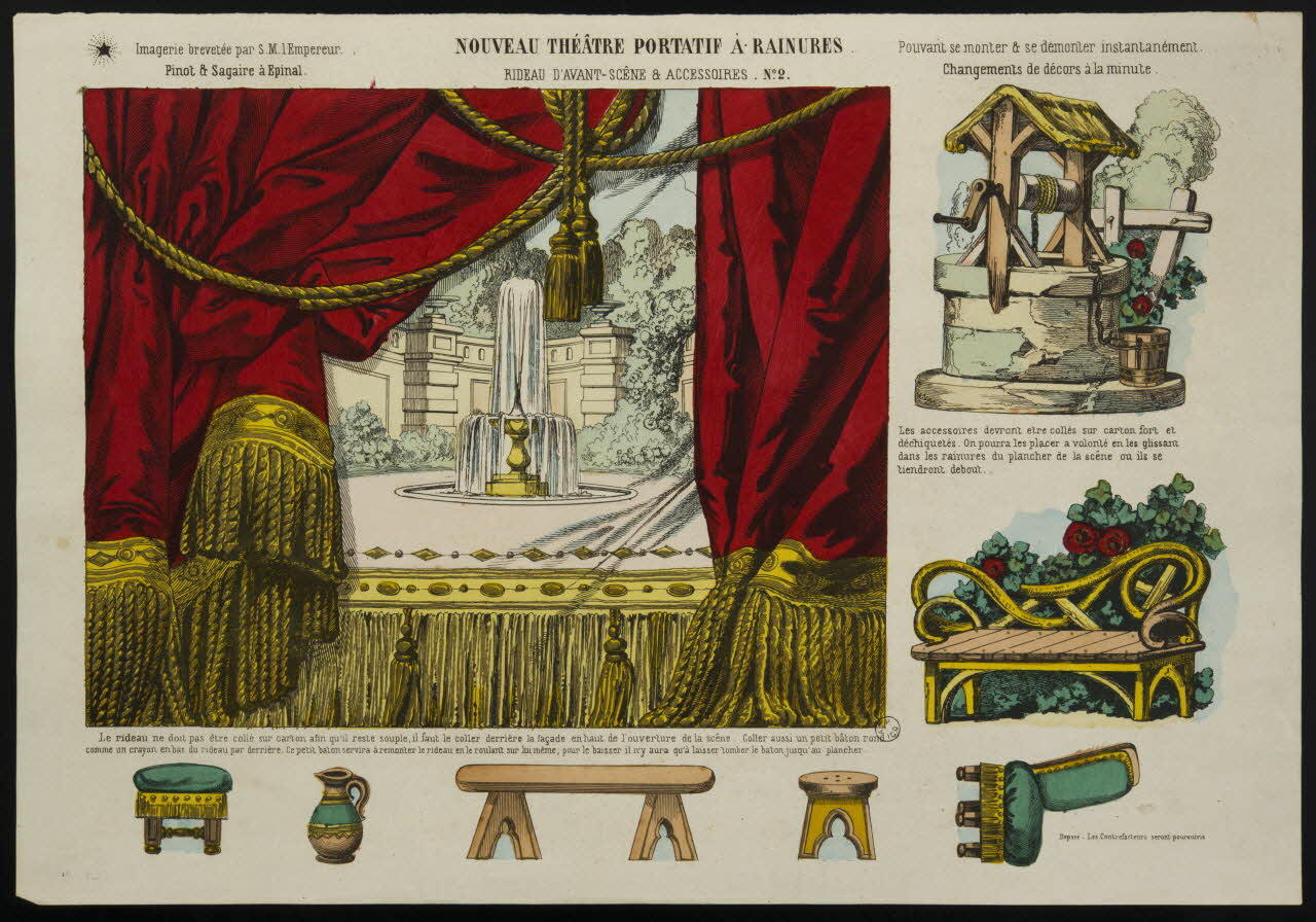 estampe NOUVEAU THEATRE PORTATIF A RAINURES. 1953.86.4413 Photo