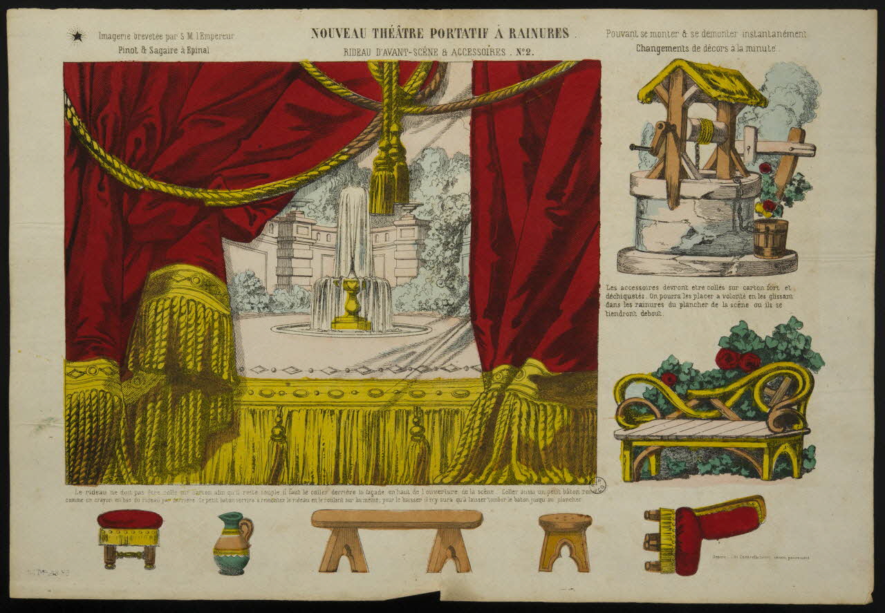 estampe NOUVEAU THEATRE PORTATIF A RAINURES. 1953.86.4414 Photo