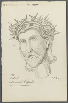 Veno ensemble (2) dessin double face Jésus  couronné d'épines 1947 1986.28.43.5 Photo RMN-Grand Palais (Mucem)
