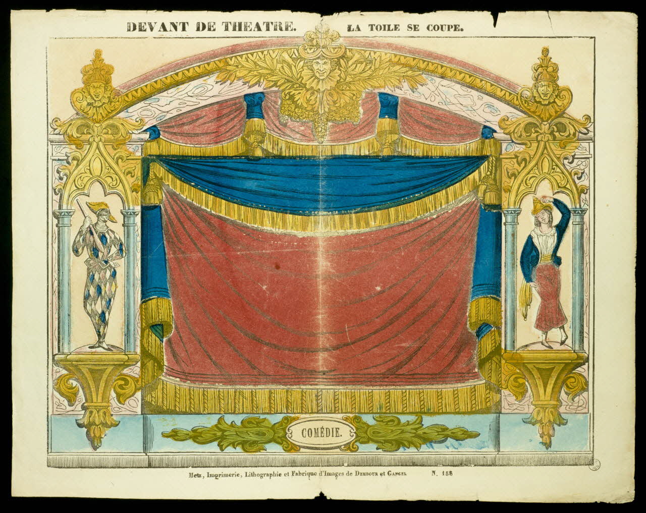 Adrien N. Dembour ; Charles Nicolas Gangel estampe DEVANT DE THEATRE. Lorraine, France 1840-1852 1953.86.4448 Photo
