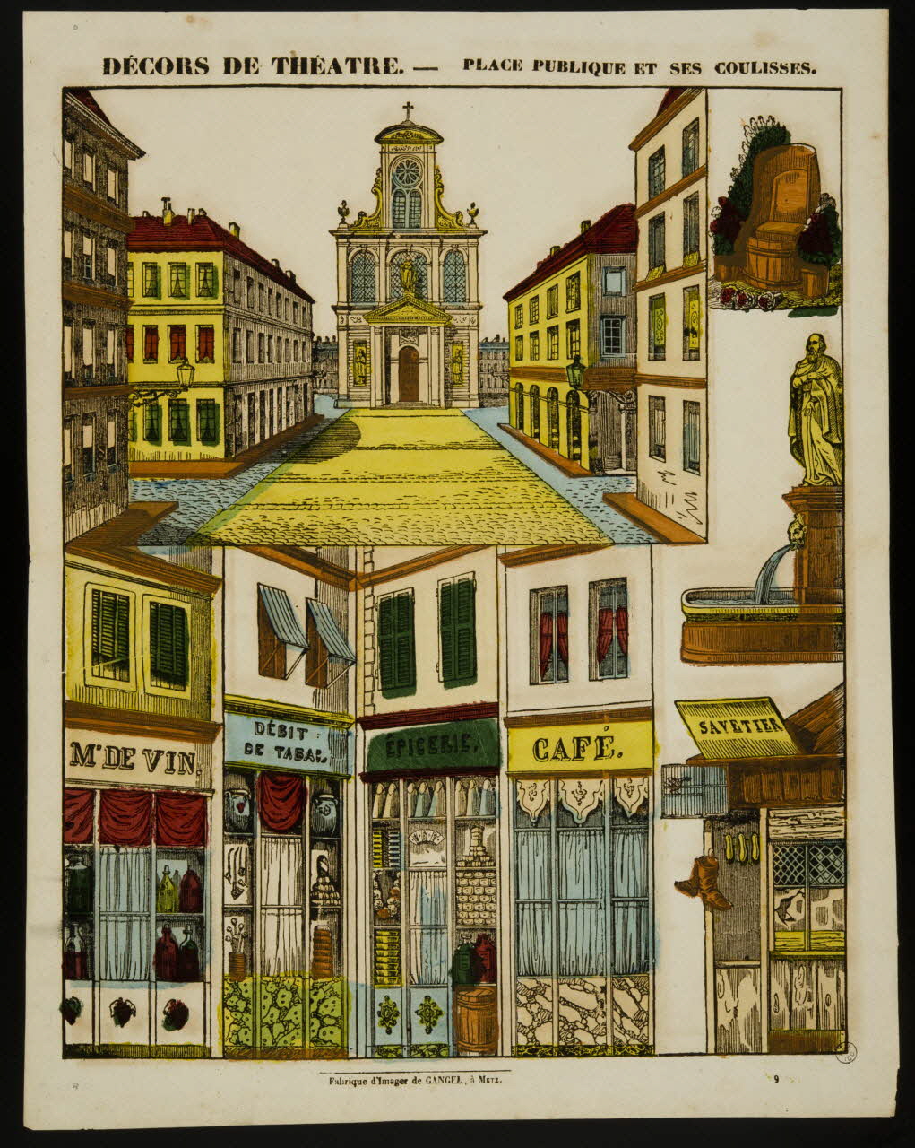 Charles Nicolas Gangel estampe DECORS DE THEATRE. Metz 1852-1858 1953.86.4457 Photo