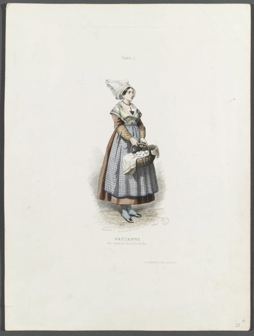 Girardet ; François Claudius Compte-Calix ; Moine ; Aubert estampe PAYSANNE  des environs de la Rochelle Paris 1845-1855 1944.2.105 Photo RMN-Grand Palais (Mucem)