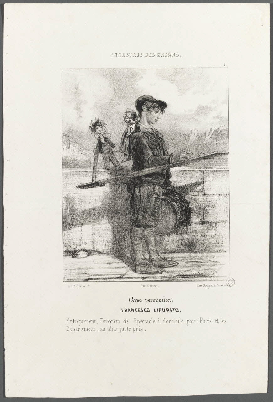 Gavarni ; Aubert et Cie ; Bauger estampe INDUSTRIE DES ENFANS. Paris 1835-1845 1944.2.126 Photo RMN-Grand Palais (Mucem)