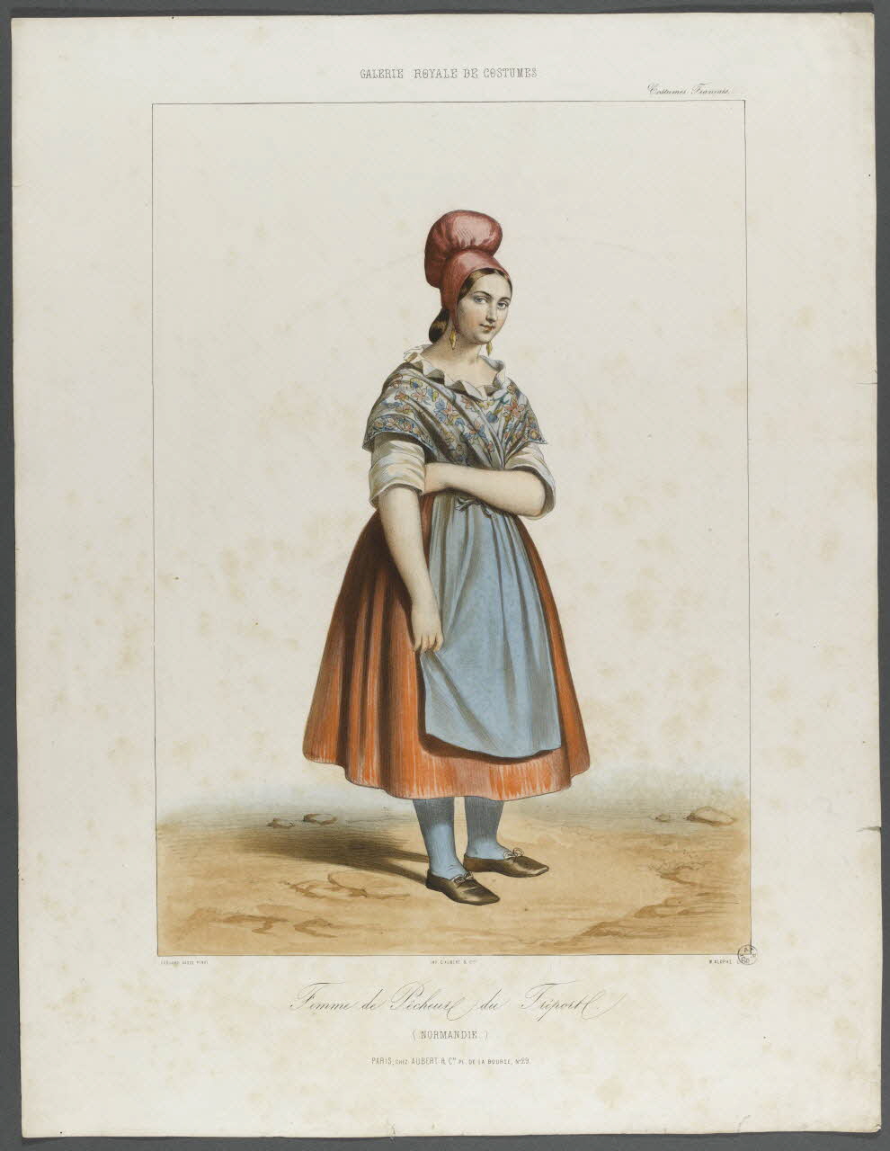 Marie-Alexandre Alophe ; Vasse Edouard ; Aubert et Cie estampe Femme de Pêcheur du Tréport  (NORMANDIE.) Paris 1841-1846 1944.2.63 Photo RMN-Grand Palais (Mucem)