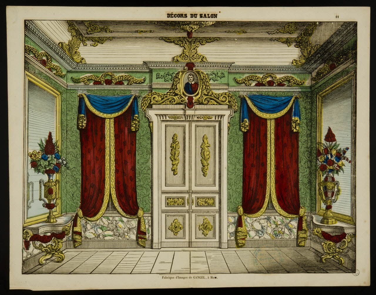Charles Nicolas Gangel estampe DECORS DU SALON. Metz 1852-1858 1953.86.4471 Photo