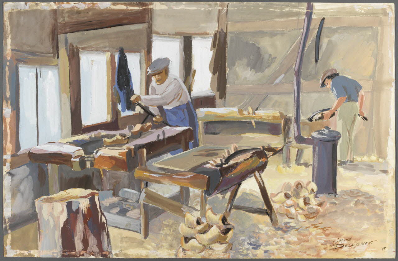 Delaisement Simone dessin Atelier de sabotier 1944 1945.5.15 Photo RMN-Grand Palais (Mucem)