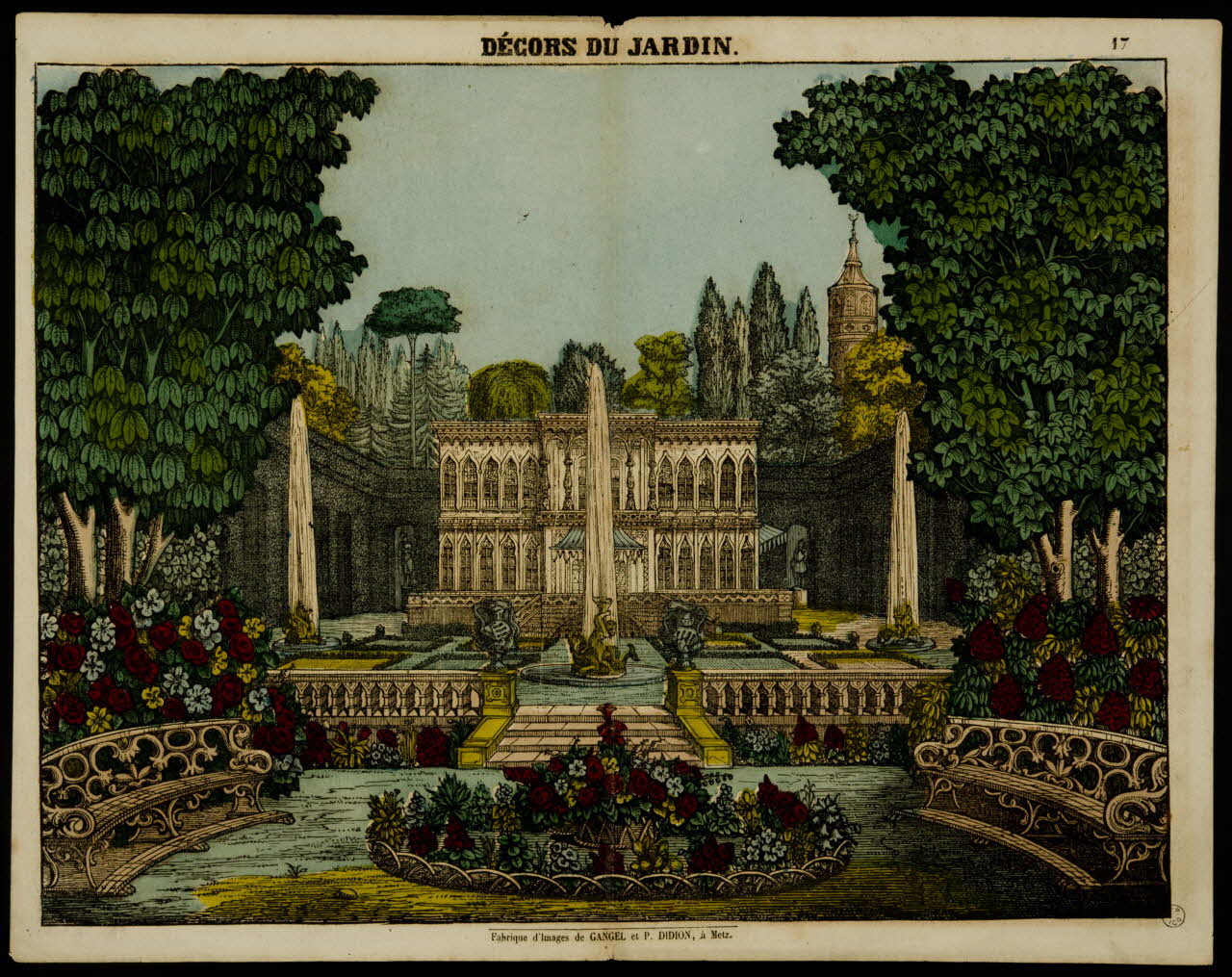 estampe DECORS DU JARDIN. 1953.86.4477 Photo