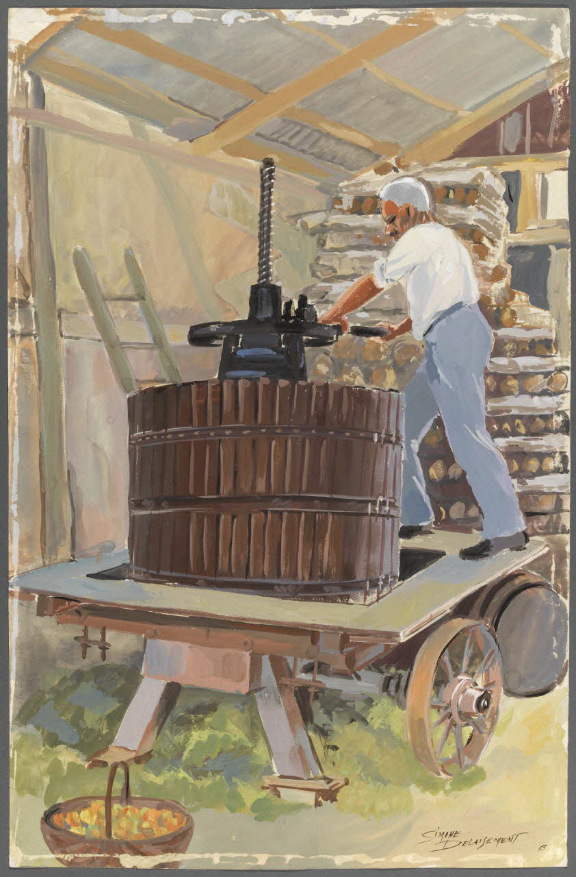 Delaisement Simone dessin Pressoir 1944 1945.5.16 Photo RMN-Grand Palais (Mucem)