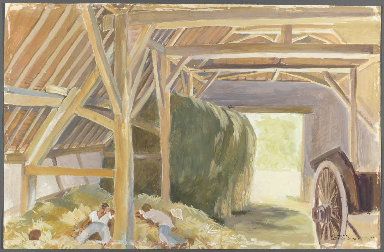 Delaisement Simone dessin Grange aux Basses-Brosses (Loir-et-Cher) 1944 1945.5.2 Photo RMN-Grand Palais (Mucem)