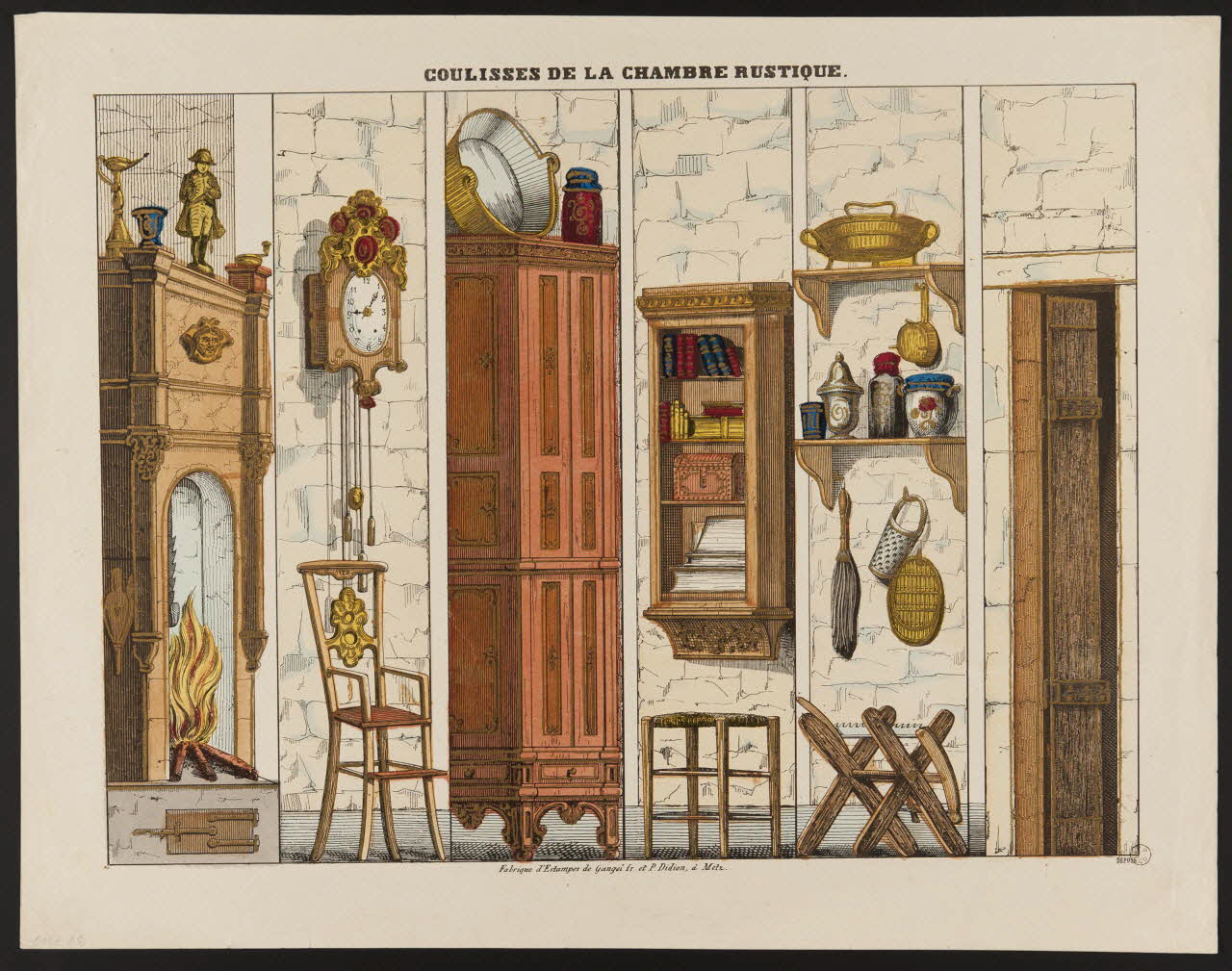 Gangel et Didion estampe COULISSES DE LA CHAMBRE RUSTIQUE. Metz 1858-1868 1953.86.4484 Photo