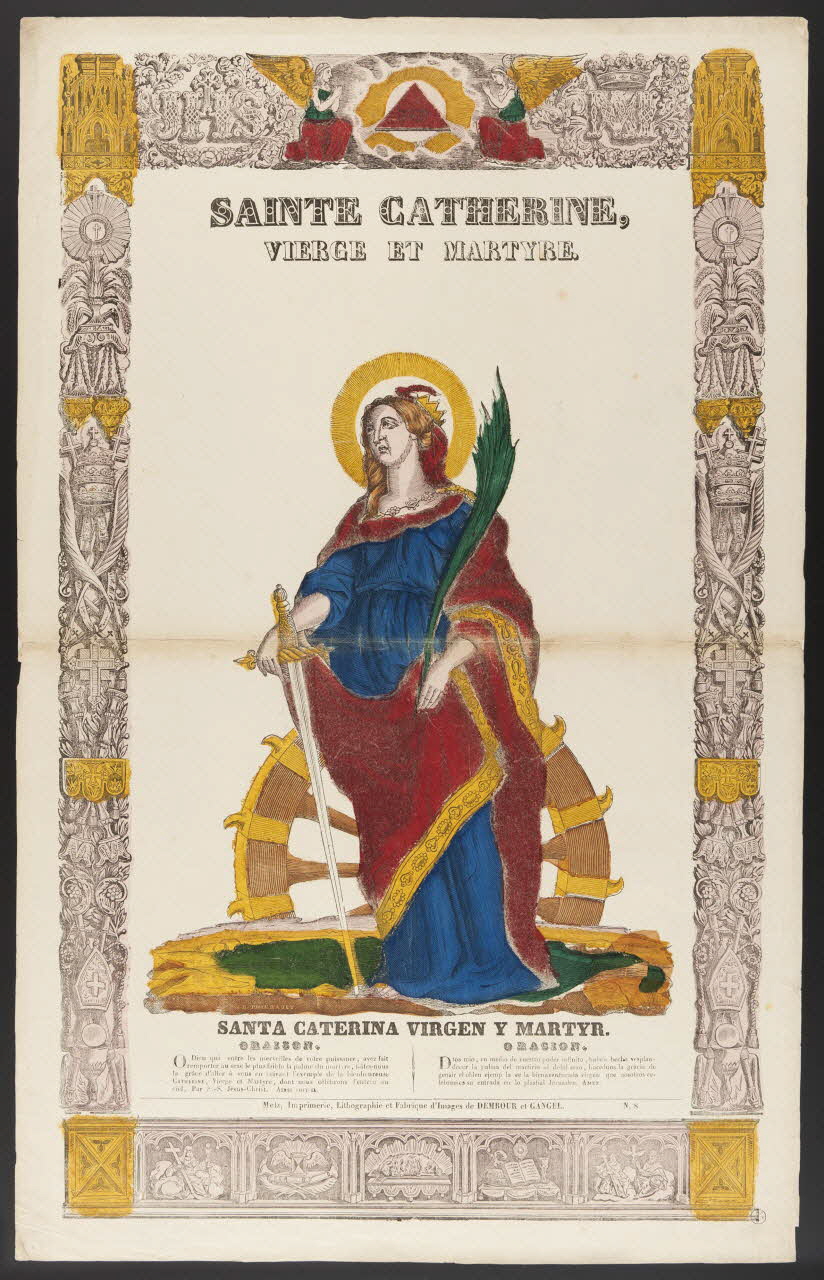 Dembour et Gangel ; Pierre Paul Rubens estampe SAINTE CATHERINE,  VIERGE ET MARTYRE. Metz 1840-1852 1953.86.449 Photo