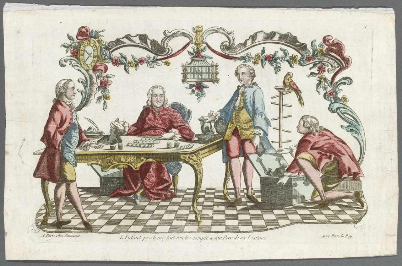 estampe L'Enfant Prodigue fait rendre compte à son Pere de sa Legitime. 1948.18.89 Photo RMN-Grand Palais (Mucem)