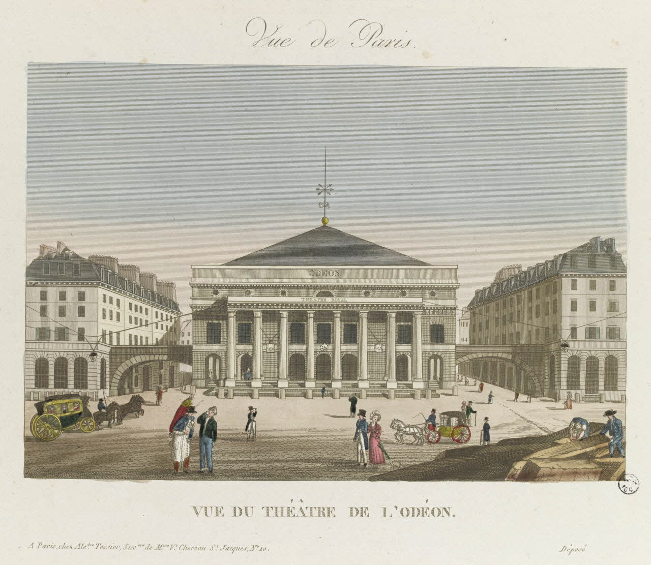 estampe VUE DU THEATRE DE L'ODEON. 1952.39.221 Photo RMN-Grand Palais (Mucem)