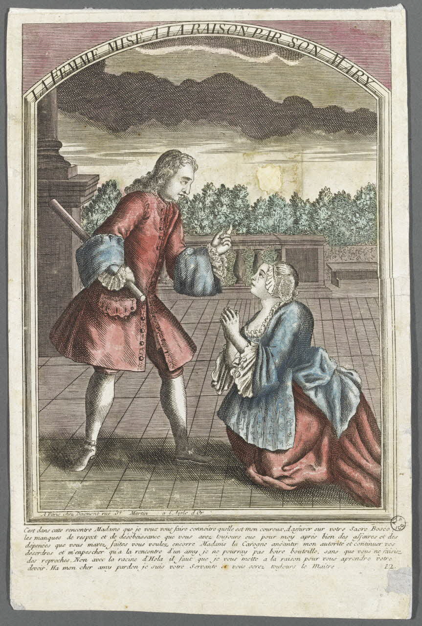 estampe LA FEMME MISE A LA RAISON PAR SON MARY. 1955.57.63 Photo RMN-Grand Palais (Mucem)