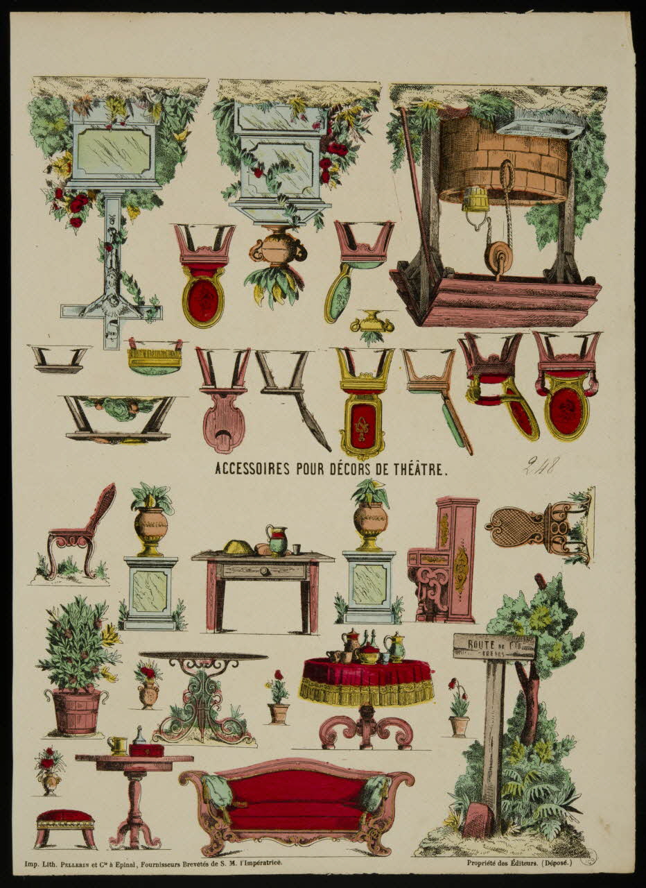 estampe ACCESSOIRES POUR DECORS DE THEÂTRE. 1953.86.4553 Photo