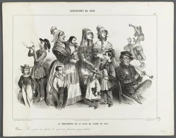 Aubert estampe LA TABACOMANIE OU LE CULTE DU CIGARE EN 1842. 1842 1960.147.112  Photo RMN-Grand Palais (Mucem)