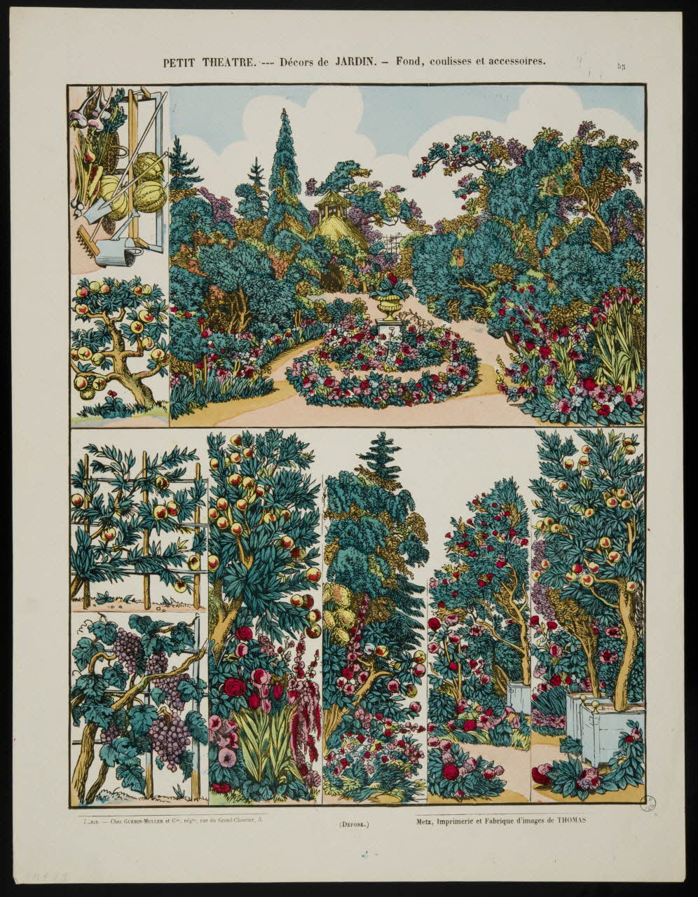 estampe PETIT THEATRE.--- Décors de JARDIN. 1953.86.4562 Photo