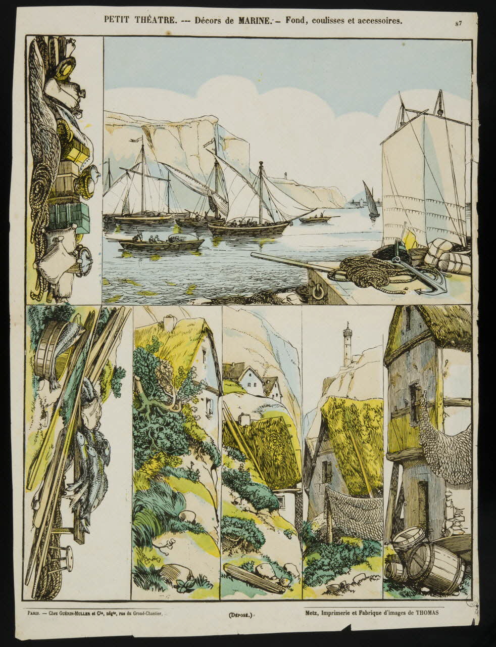 estampe PETIT THEATRE.--- Décors de MARINE. 1953.86.4563 Photo