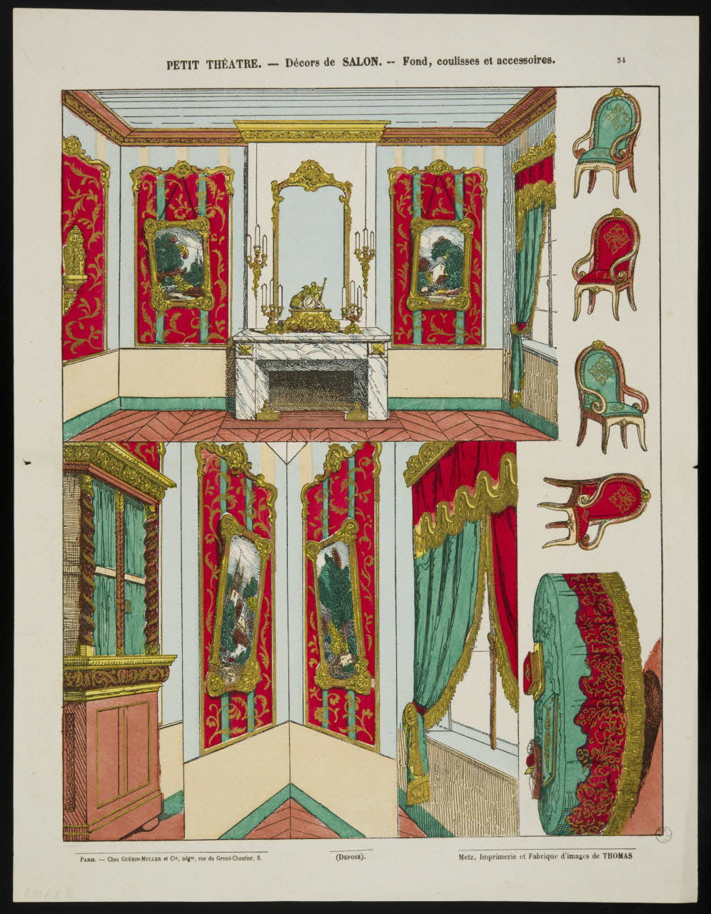 estampe PETIT THEATRE.--- Décors de SALON. 1953.86.4565 Photo