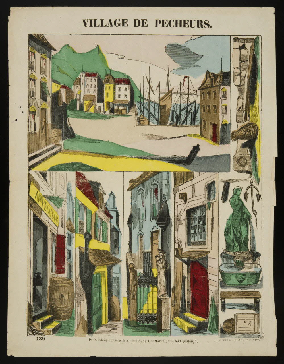 Charles-Eugène Glémarec ; Jean-Baptiste Gros à compartiments (6) VILLAGE DE PECHEURS. Paris 1849-1858 1953.86.4567 Photo