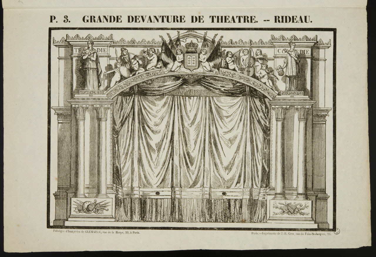 Glémarec (éditeur) : Gros Jean-Baptiste élément d'ensemble GRANDE DEVANTURE DE THEATRE. - RIDEAU. Paris 1858-1860 1953.86.4568 Photo