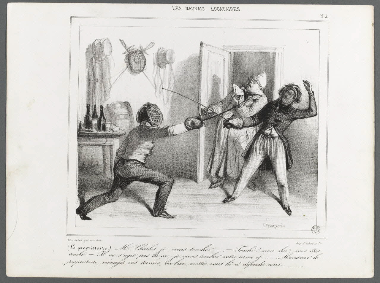 AUBERT estampe LES MAUVAIS LOCATAIRES. 1830-1852 1967.78.2 Photo RMN-Grand Palais (Mucem)