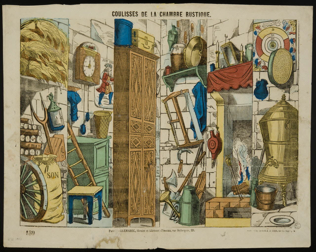 Charles-Eugène Glémarec ; Jean-Baptiste Gros à compartiments (6) COULISSES DE LA CHAMBRE RUSTIQUE. Paris 1858-1860 1953.86.4572 Photo