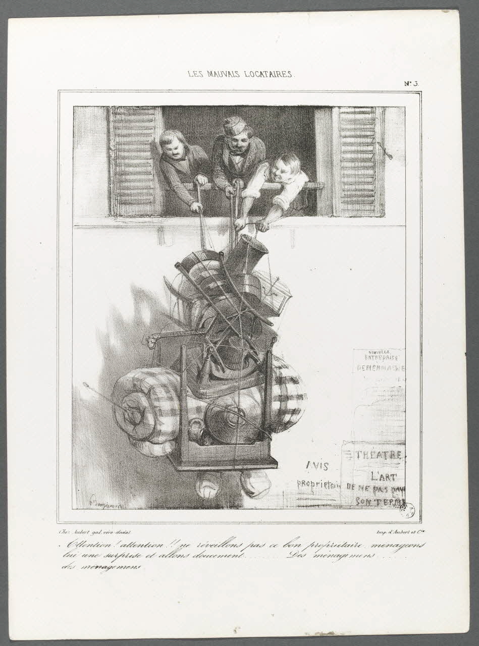 AUBERT estampe LES MAUVAIS LOCATAIRES. 1830-1852 1967.78.3 Photo RMN-Grand Palais (Mucem)