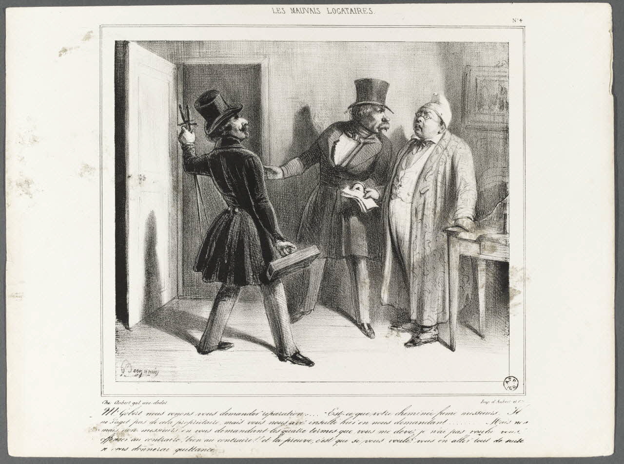AUBERT estampe LES MAUVAIS LOCATAIRES. 1830-1852 1967.78.4 Photo RMN-Grand Palais (Mucem)