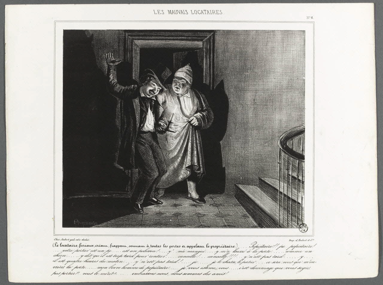 AUBERT estampe LES MAUVAIS LOCATAIRES. 1830-1852 1967.78.6 Photo RMN-Grand Palais (Mucem)